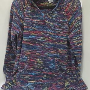 Multicolor Knit Sweater with Front Pocket